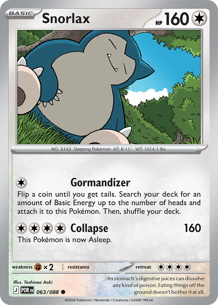 Pokemon - Snorlax - 063/088 - Perfect Order - Common - Single Card