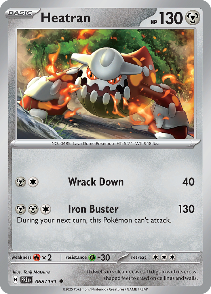 Pokemon - Heatran (Master Ball Pattern) - 068/131 - Prismatic Evolutions - Uncommon - Single Card
