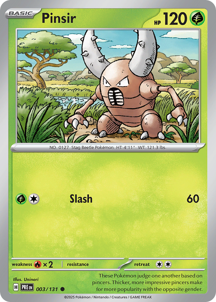 Pokemon - Pinsir (Poke Ball Pattern) - 003/131 - Prismatic Evolutions - Common - Single Card