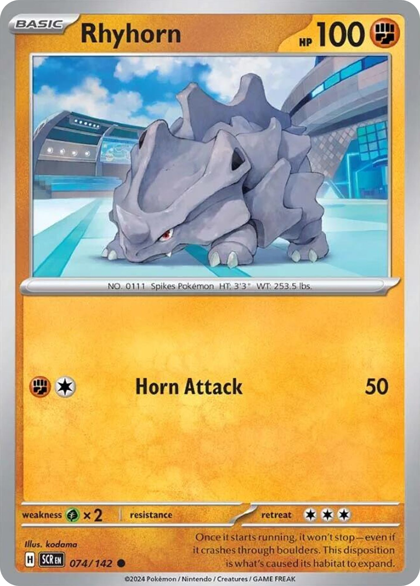 Pokemon - Rhyhorn - 074/142 - Stellar Crown - Common - Single Card