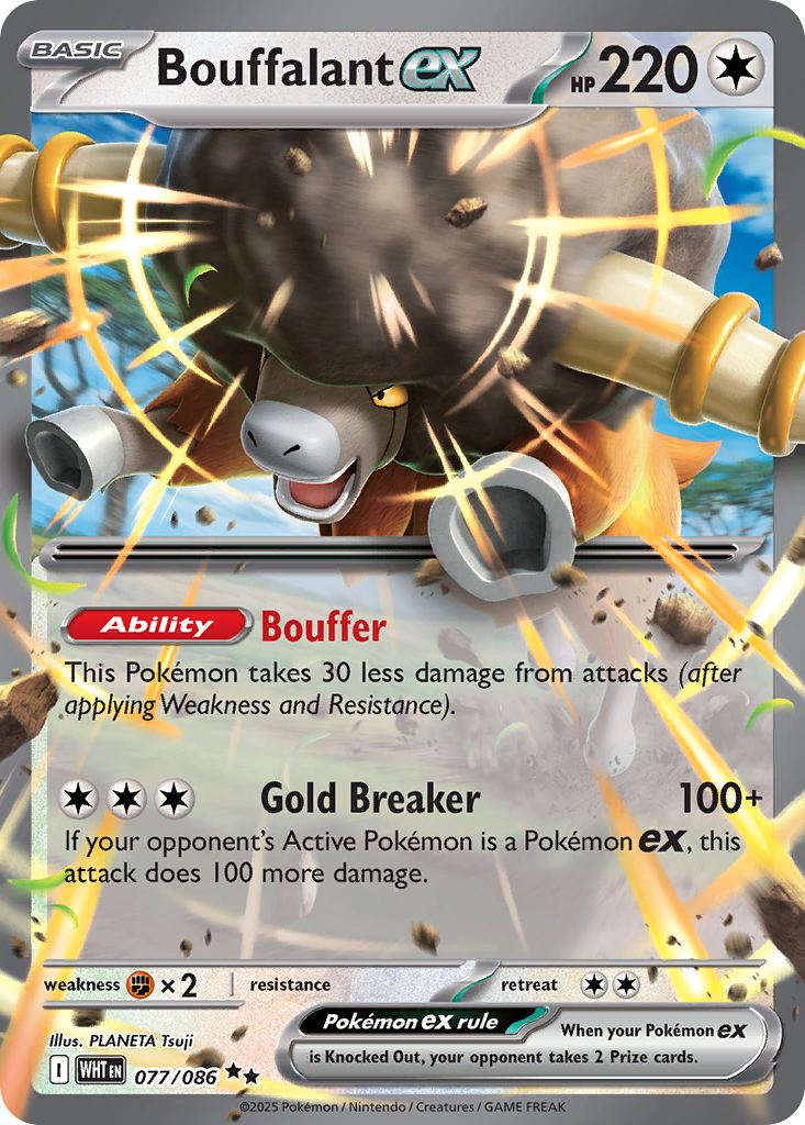 Pokemon - Bouffalant ex - 077/086 - White Flare - Double Rare - Single Card