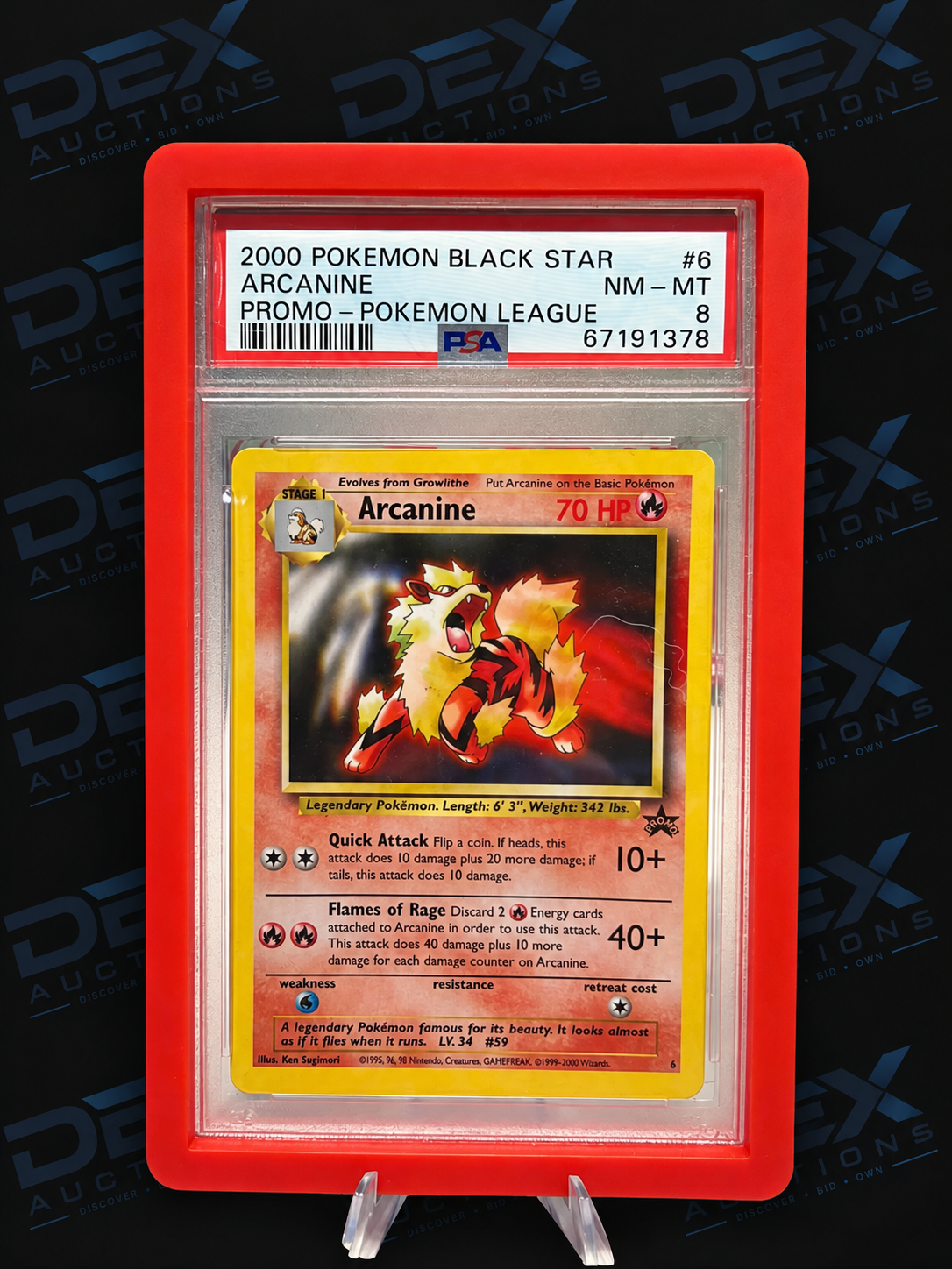 Pokemon Arcanine WoTC Promo Promo 06/53 PSA 8 Graded Slab